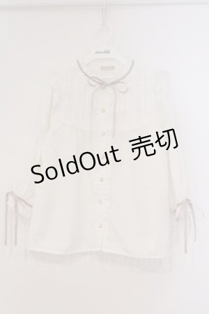 画像: axes femme POETIQUE / フリルボリューム袖ブラウス  シロ×ピンク O-26-03-21-013-AX-BL-IG-OS