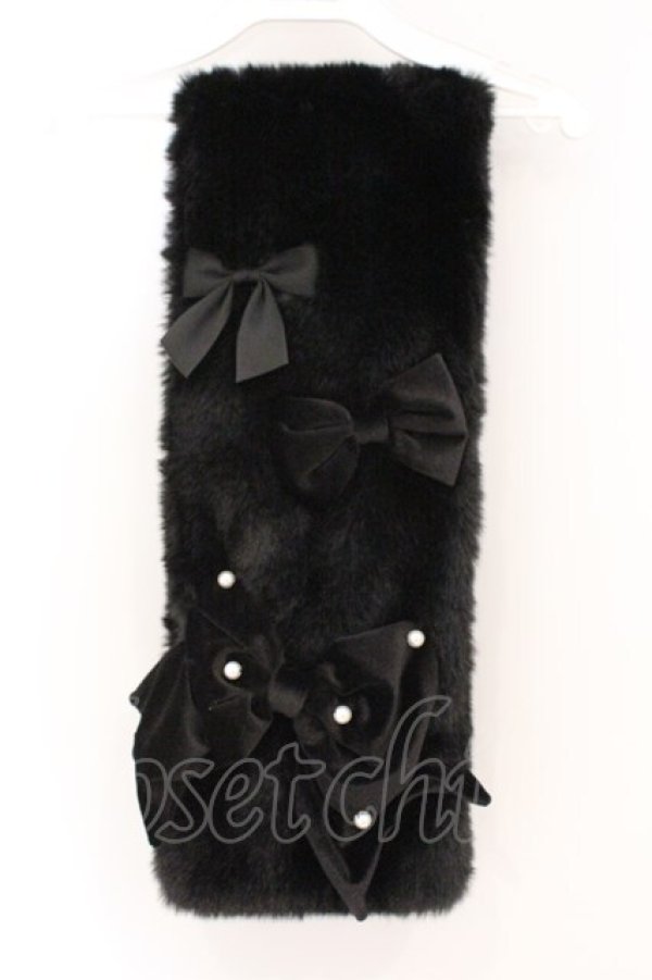 画像1: Chalmiere / トリプルリボンマフラー  クロ O-26-03-21-136-0-ZA-IG-OS (1)