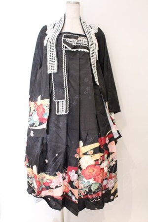 画像: NYANYA【海外ロリィタ】 / 大正浪漫 ジャンパースカート 羽織セット M クロ O-26-03-21-137-LO-OP-IG-OS