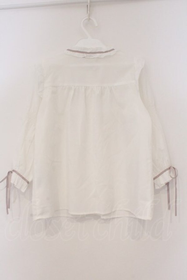 画像3: axes femme POETIQUE / フリルボリューム袖ブラウス  シロ×ピンク O-26-03-21-013-AX-BL-IG-OS (3)