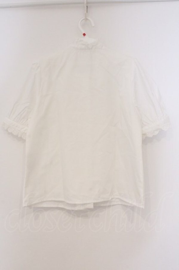 画像3: evelyn / コットンレースボウタイ半袖ブラウス  シロ O-26-03-21-014-LO-BL-IG-OS (3)