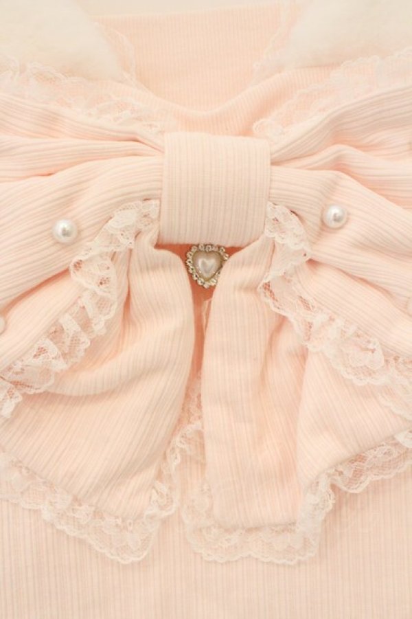 画像2: Ank Rouge / リボンネコちゃんオフショルテレコトップス M ピンク O-26-03-21-016-CA-TO-OW-OS (2)