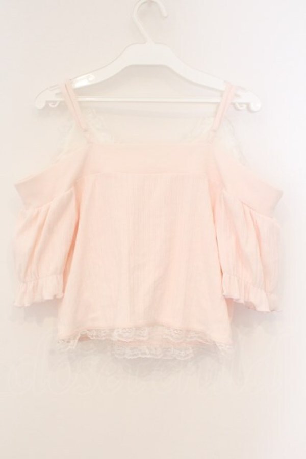 画像4: Ank Rouge / リボンネコちゃんオフショルテレコトップス M ピンク O-26-03-21-016-CA-TO-OW-OS (4)