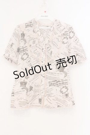 画像: axes femme / アンティーク柄ブラウス M ピンク O-26-03-21-017-AX-BL-OW-OS