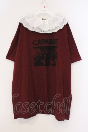 画像: Jamie エーエヌケー / レース衿バンドBigTe M ワイン O-26-03-21-019-LO-TO-OW-OS