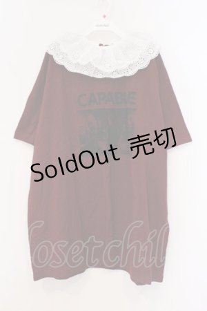 画像: Jamie エーエヌケー / レース衿バンドBigTe M ワイン O-26-03-21-019-LO-TO-OW-OS