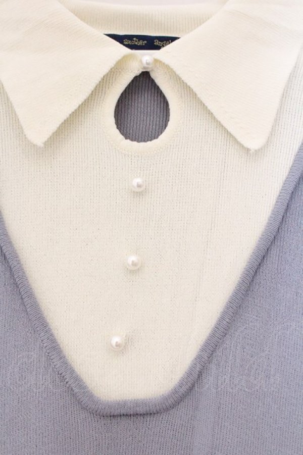 画像2: an another angelus / クレリックヨークニットトップス【洗える】 F ライトグレー O-26-03-21-022-CA-TO-OW-OS (2)