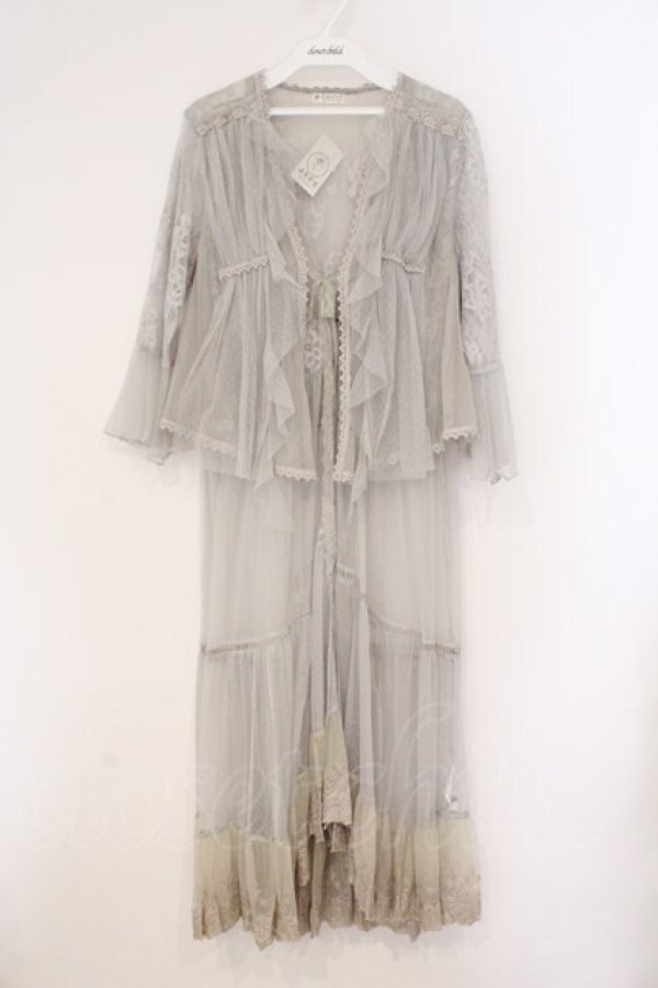 画像1: axes femme / レイヤード風レースガウン  グレー O-26-03-21-025-AX-TO-IG-OS (1)