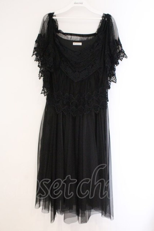 画像1: axes femme / レース重ねワンピース  クロ O-26-03-23-031-AX-OP-IG-OS (1)