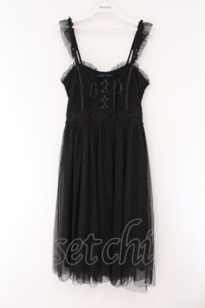 画像: axes femme POETIQUE / ビスチェデザインチュールワンピース  クロ O-26-03-23-033-AX-OP-IG-OS