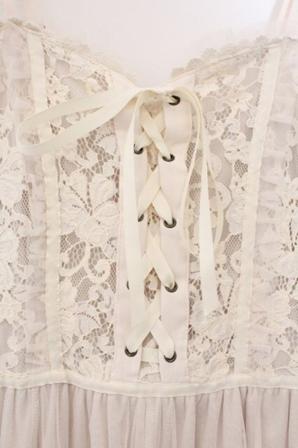 画像2: axes femme / レース重ねキャミワンピース M アイボリー O-26-03-23-034-AX-OP-IG-OS (2)