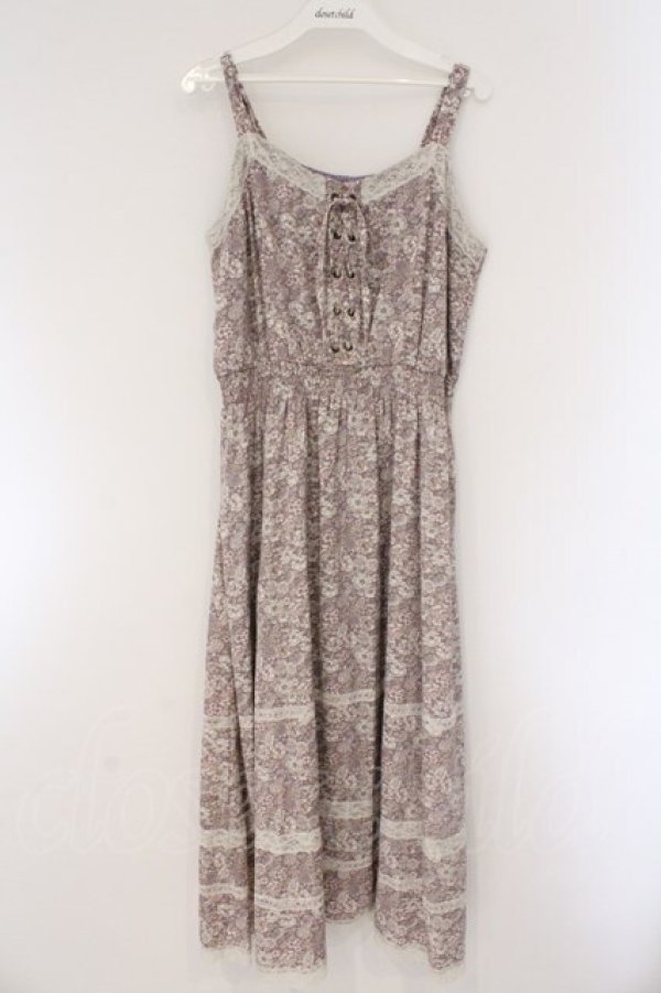 画像1: axes femme / 小花柄キャミワンピース  パープル×シロ O-26-03-23-036-AX-OP-IG-OS (1)