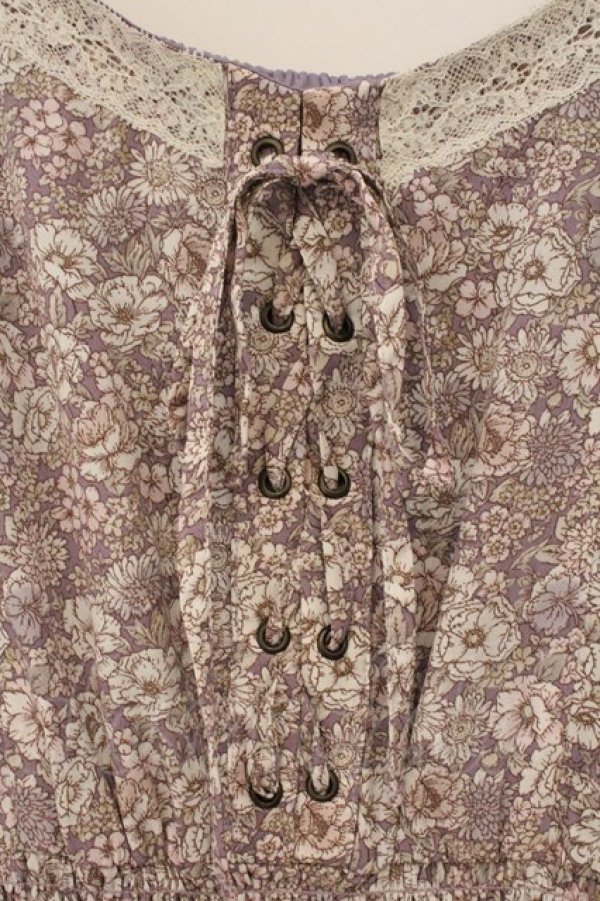 画像2: axes femme / 小花柄キャミワンピース  パープル×シロ O-26-03-23-036-AX-OP-IG-OS (2)