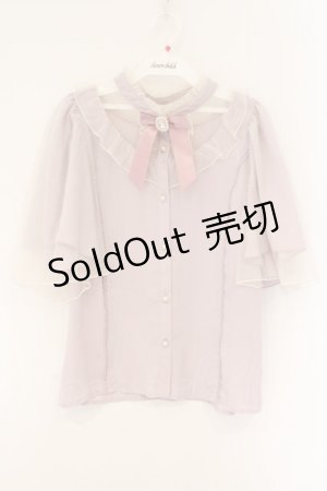 画像: axes femme kawaii / ビジューリボンブローチ付ブラウス M ピンク O-26-03-23-037-AX-BL-IG-OS