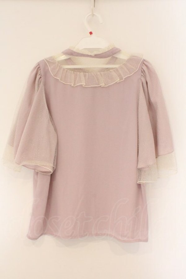 画像3: axes femme kawaii / ビジューリボンブローチ付ブラウス M ピンク O-26-03-23-037-AX-BL-IG-OS (3)