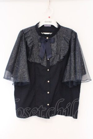 画像: axes femme kawaii / チュールフリルブラウス  ネイビー O-26-03-23-038-AX-BL-IG-OS