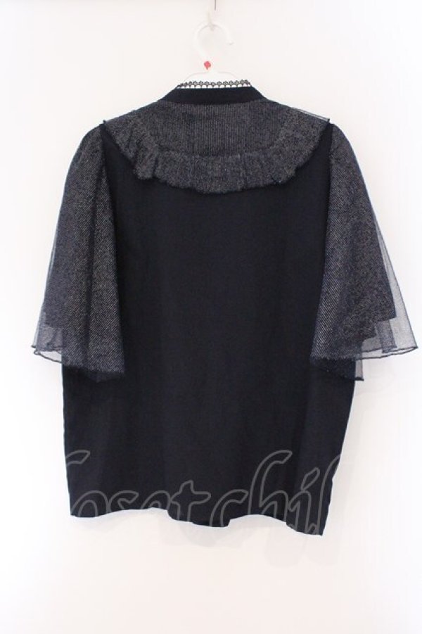 画像3: axes femme kawaii / チュールフリルブラウス  ネイビー O-26-03-23-038-AX-BL-IG-OS (3)