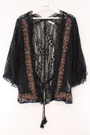 画像: axes femme / フラワー刺繍レースカーデ/ミュルーズ染織美術館コラボ  クロ O-26-03-23-040-AX-TO-IG-OS