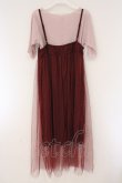 画像3: axes femme POETIQUE / インナー付ドットチュールワンピース  ワイン×ピンク O-26-03-23-042-AX-OP-IG-OS (3)