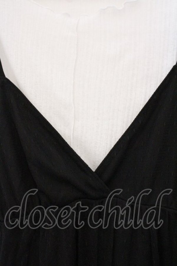 画像2: axes femme POETIQUE / インナー付ドットチュールワンピース M クロ×シロ O-26-03-23-045-AX-OP-IG-OS (2)