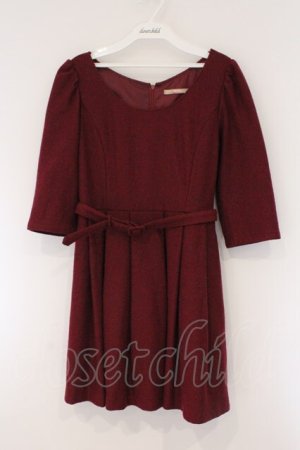 画像: dazzlin / ベルト付き起毛ワンピース M ワイン O-26-03-23-053-GO-OP-OW-OS