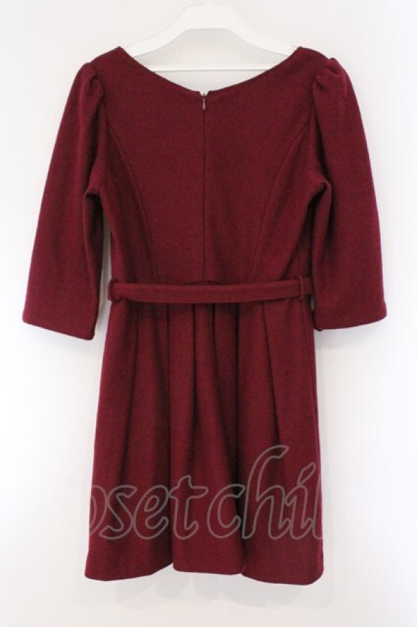 画像3: dazzlin / ベルト付き起毛ワンピース M ワイン O-26-03-23-053-GO-OP-OW-OS (3)