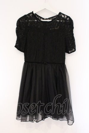 画像: dazzlin / チュール切替ワンピース M クロ O-26-03-23-054-GO-OP-OW-OS