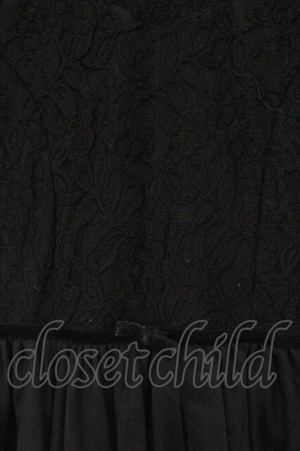 画像2: dazzlin / チュール切替ワンピース M クロ O-26-03-23-054-GO-OP-OW-OS (2)