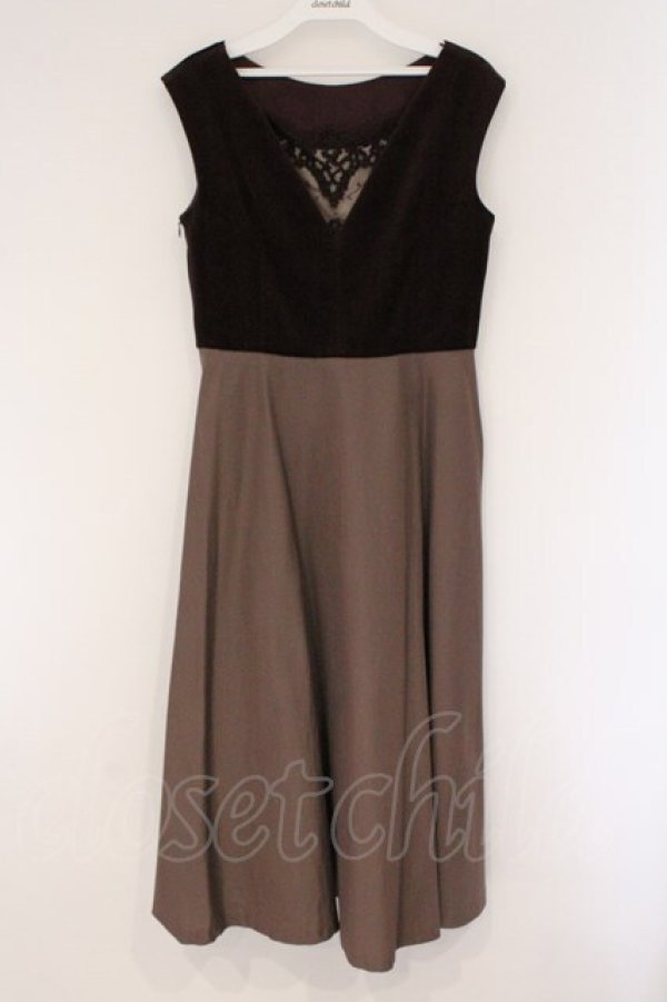 画像1: STRAWBERRY Fields / 別珍切替ワンピース  ワイン O-26-03-23-055-LO-OP-OW-OS (1)