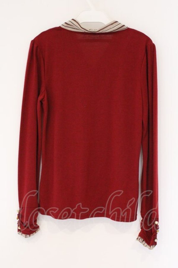 画像3: axes femme / ボウタイ付きプルオーバー M ワイン O-26-03-23-056-AX-TO-OW-OS (3)