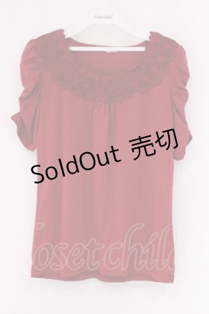 画像: axes femme / カットワークレース使い半袖インナープルオーバー M アカ O-26-03-23-058-AX-TO-OW-OS