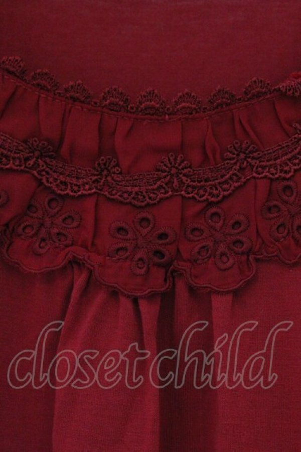 画像2: axes femme / カットワークレース使い半袖インナープルオーバー M アカ O-26-03-23-058-AX-TO-OW-OS (2)