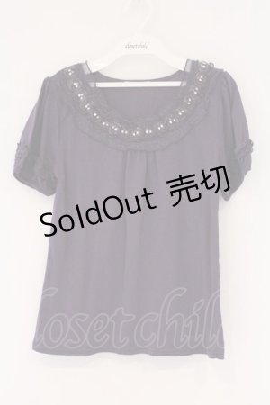 画像: axes femme / ストーン使い半袖インナープルオーバー M パープル O-26-03-23-059-AX-TO-OW-OS