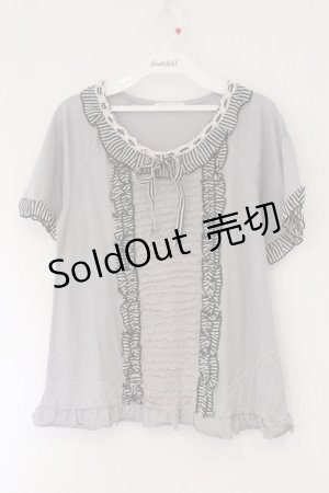 画像: axes femme / ストライプ使い半袖プルオーバー M グレー O-26-03-23-061-AX-TO-OW-OS