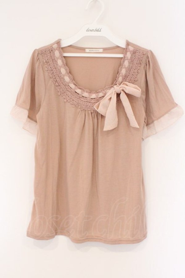 画像1: axes femme / リボン通しプルオーバー M ピンク O-26-03-23-063-AX-TO-OW-OS (1)