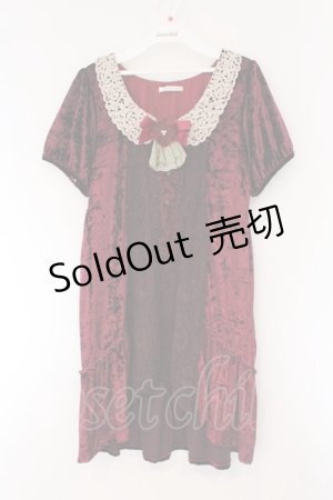 画像: axes femme / ベロアフィッシュテールチュニック M ワイン O-26-03-23-065-AX-OP-OW-OS