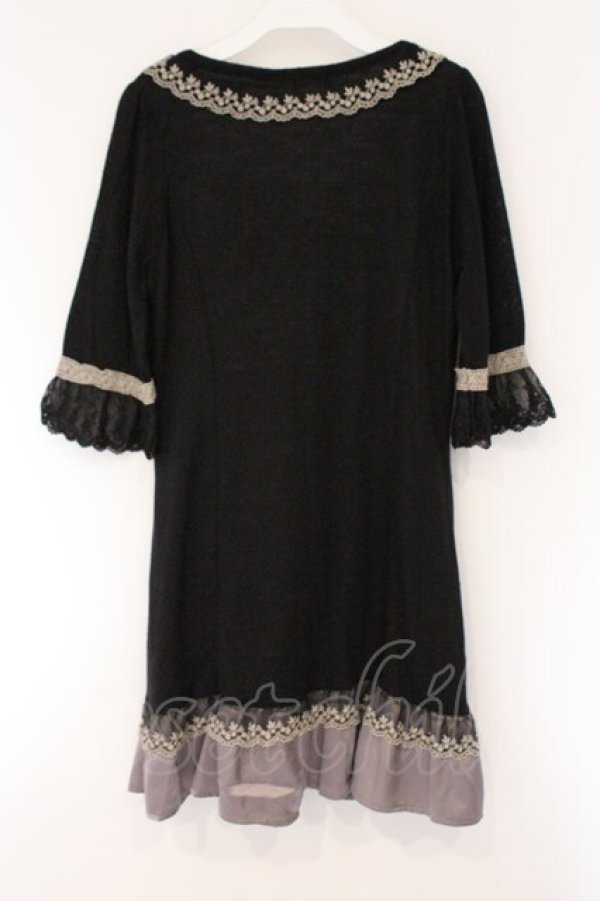 画像4: axes femme / 重ね着風チュニックワンピース M クロ O-26-03-23-066-AX-TO-OW-OS (4)