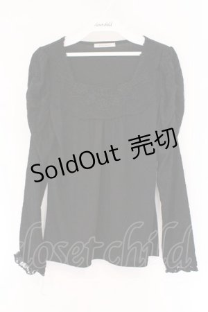 画像: axes femme / レースパワショルダーカットソー M クロ O-26-03-23-067-AX-TO-OW-OS