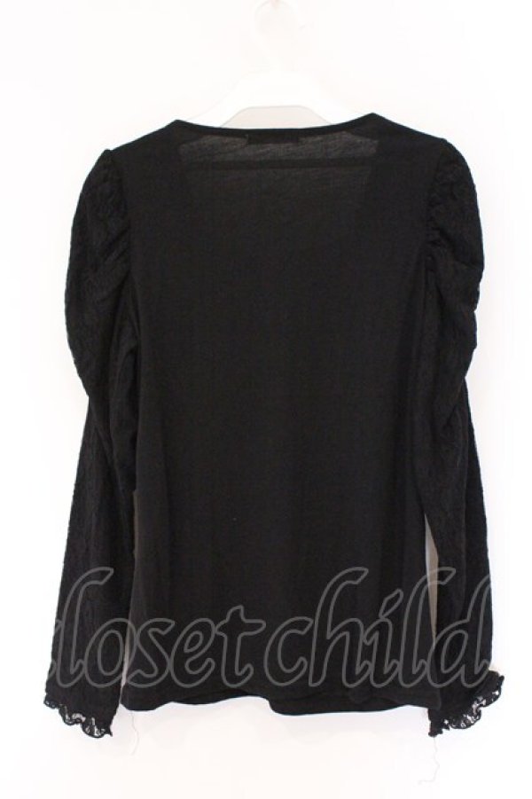 画像3: axes femme / レースパワショルダーカットソー M クロ O-26-03-23-067-AX-TO-OW-OS (3)