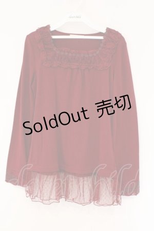 画像: axes femme / モチーフレース付インナープルオーバー M ワイン O-26-03-23-068-AX-TO-OW-OS