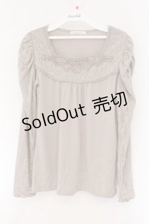 画像: axes femme / レースパワショルダーカットソー M ベージュ O-26-03-23-069-AX-TO-OW-OS