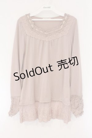 画像: axes femme / はしごレースカットソー M ピンク O-26-03-23-070-AX-TO-OW-OS