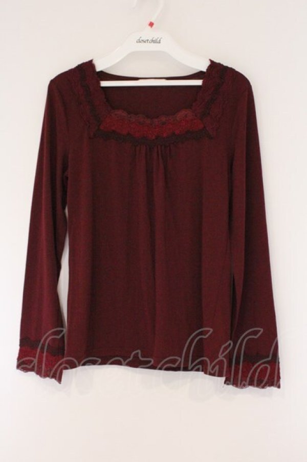 画像1: axes femme / グラデーションインナープルオーバー M ワイン O-26-03-23-071-AX-TO-OW-OS (1)