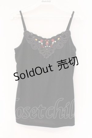 画像: axes femme / お花＆パールキャミ M クロ O-26-03-23-072-AX-BL-OW-OS