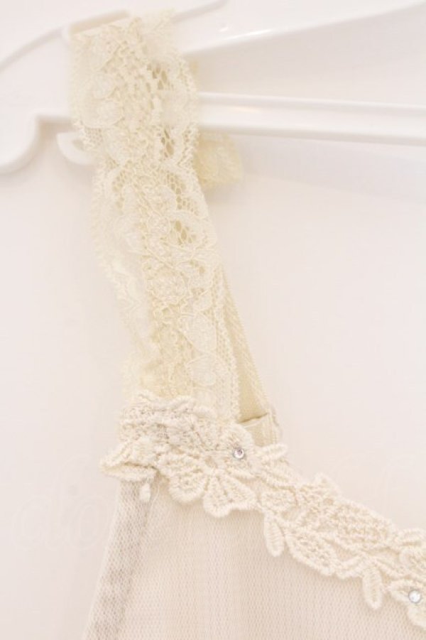 画像2: axes femme / チュール切り替えキャミ M キナリ O-26-03-23-073-AX-TO-OW-OS (2)