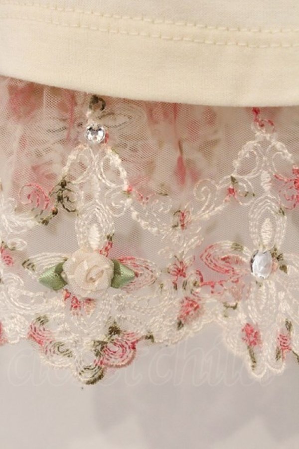 画像3: axes femme / 総レース・立体お花付きキャミソール M キナリ O-26-03-23-074-AX-TO-OW-OS (3)