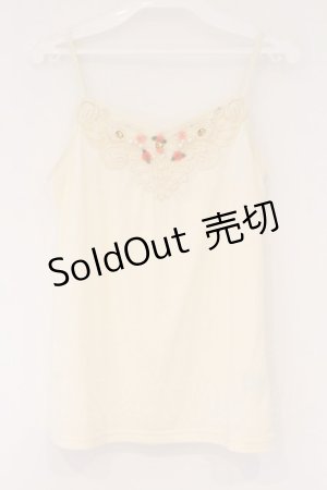 画像: axes femme / お花＆パールキャミ M キナリ O-26-03-23-075-AX-BL-OW-OS