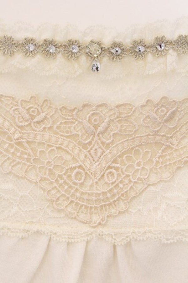 画像2: axes femme / レース＆ストーン使いキャミ M キナリ O-26-03-23-077-AX-TO-OW-OS (2)