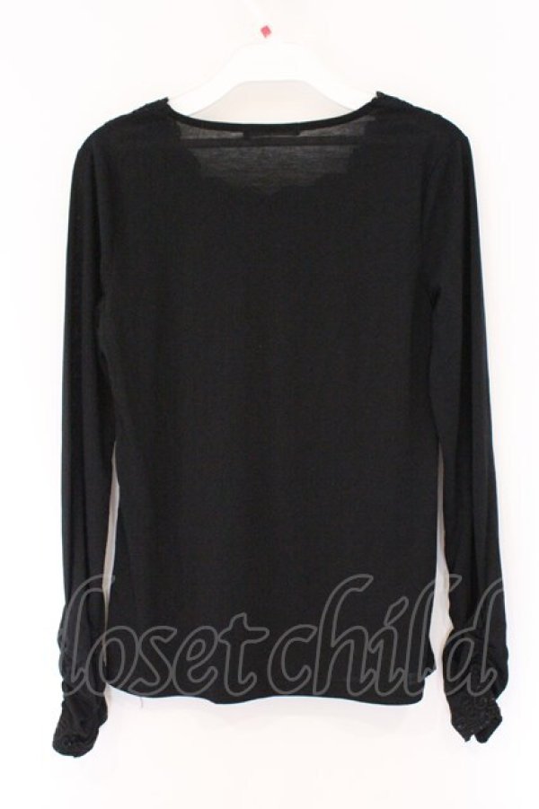 画像3: axes femme / 胸元ラメレース使いインナープルオーバー M クロ O-26-03-23-079-AX-TO-OW-OS (3)