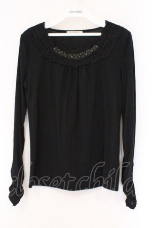 画像: axes femme / 胸元ラメレース使いインナープルオーバー M クロ O-26-03-23-080-AX-TO-OW-OS